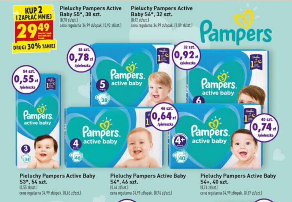 pampers 2 new baby dry 72 szt