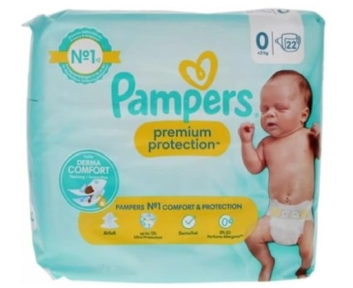 pampers premium cre zielone i biale