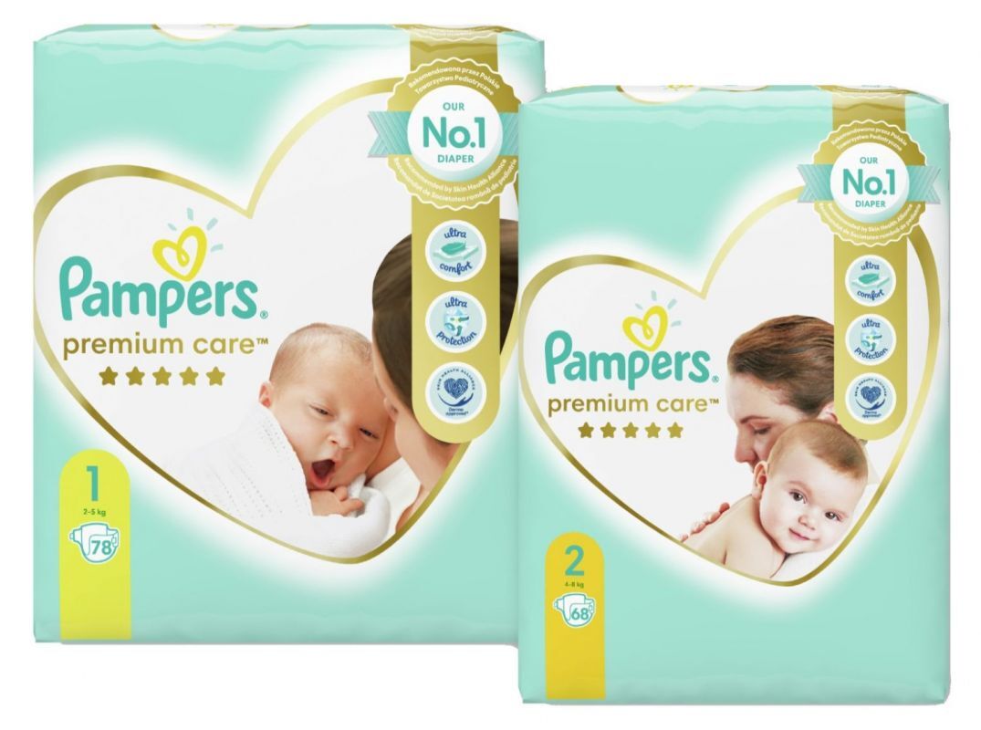 pieluchy pampers premium care 1 newborn pieluchy 2 mini 168szt