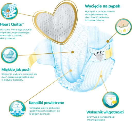 pampers new baby-dry pieluszki newborn wycięcie na pępek