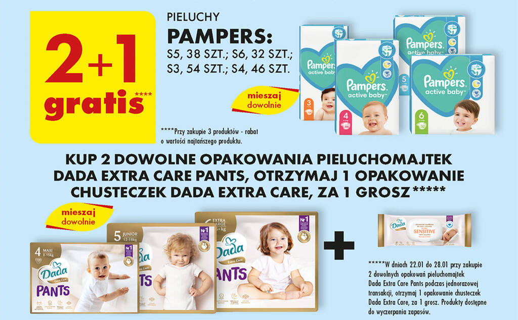 miesięczny zapas pieluszek pampers