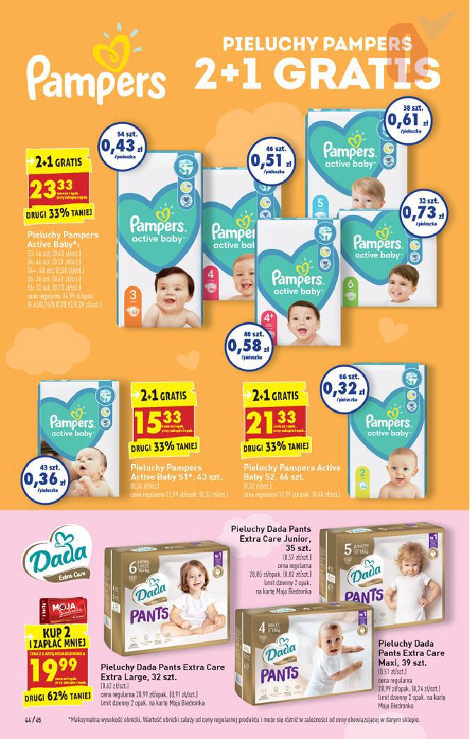 pampers pants rozmiar 4 52 pieluchomajtek