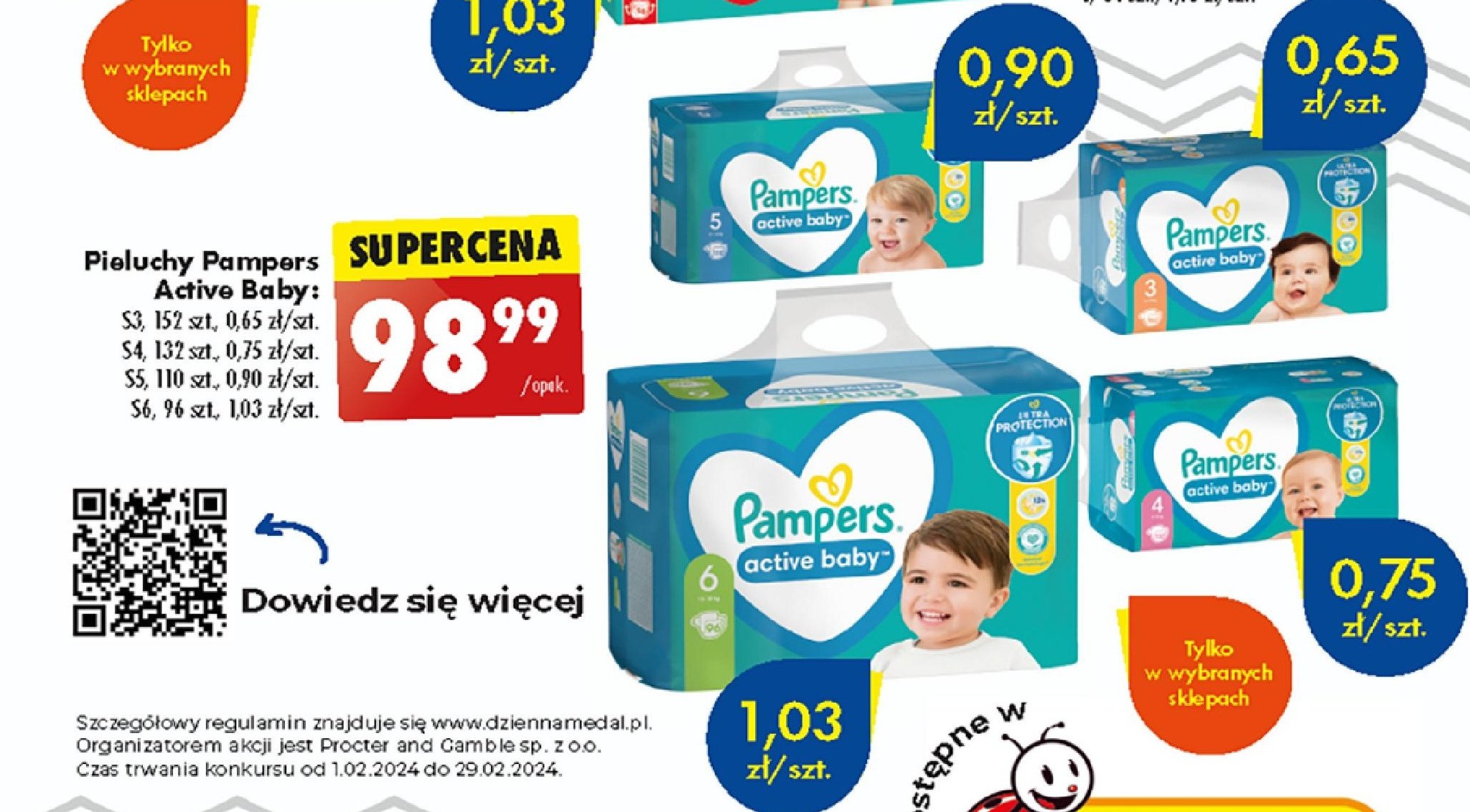 pampers active baby pieluchy rozmiar 4 maxi mounth opack