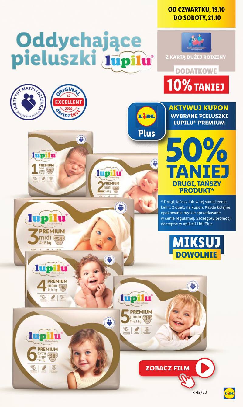 kupony o wartości 13zł pampers