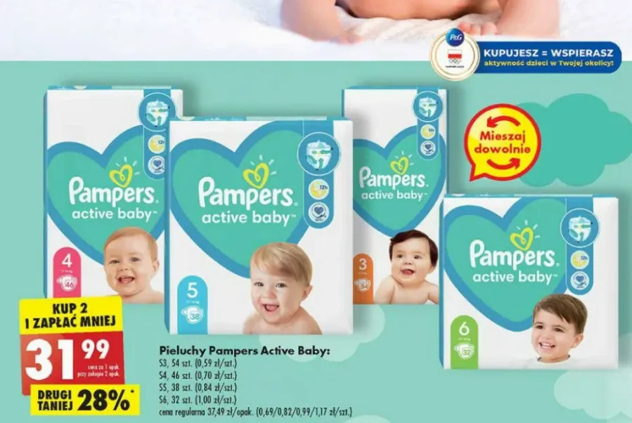 pieluchy pampers 1 43szt cena