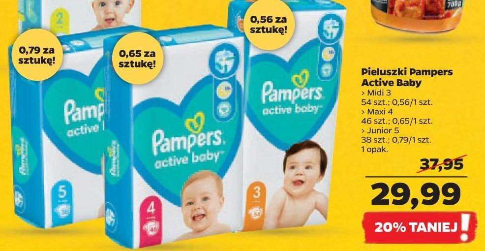 pieluchy pampers active baby-dry 2 mini 228 szt