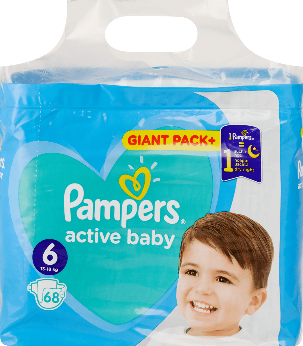 pieluchy pampers active baby 6 mb plus extra large 124sztuki