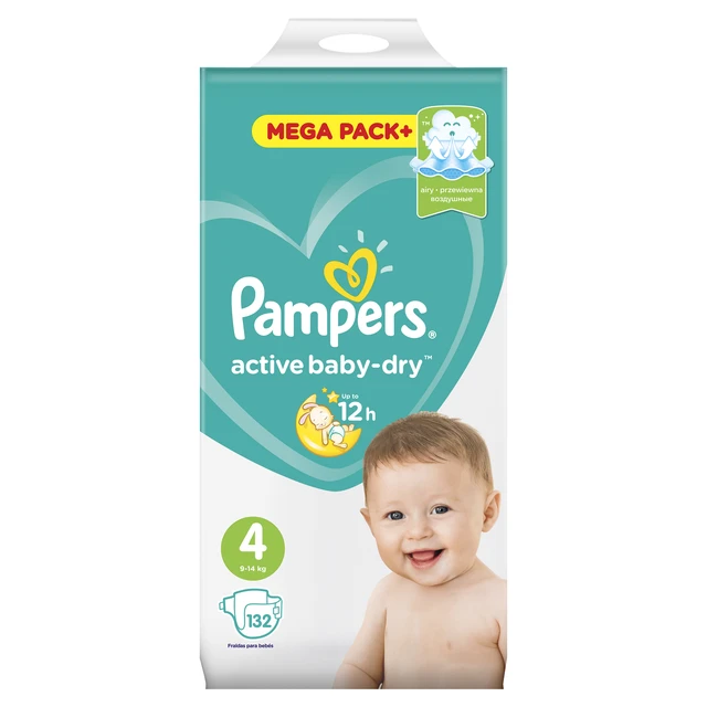 pampers active baby-dry pieluchy rozmiar 4 maxi 8-14kg 174 sztuk