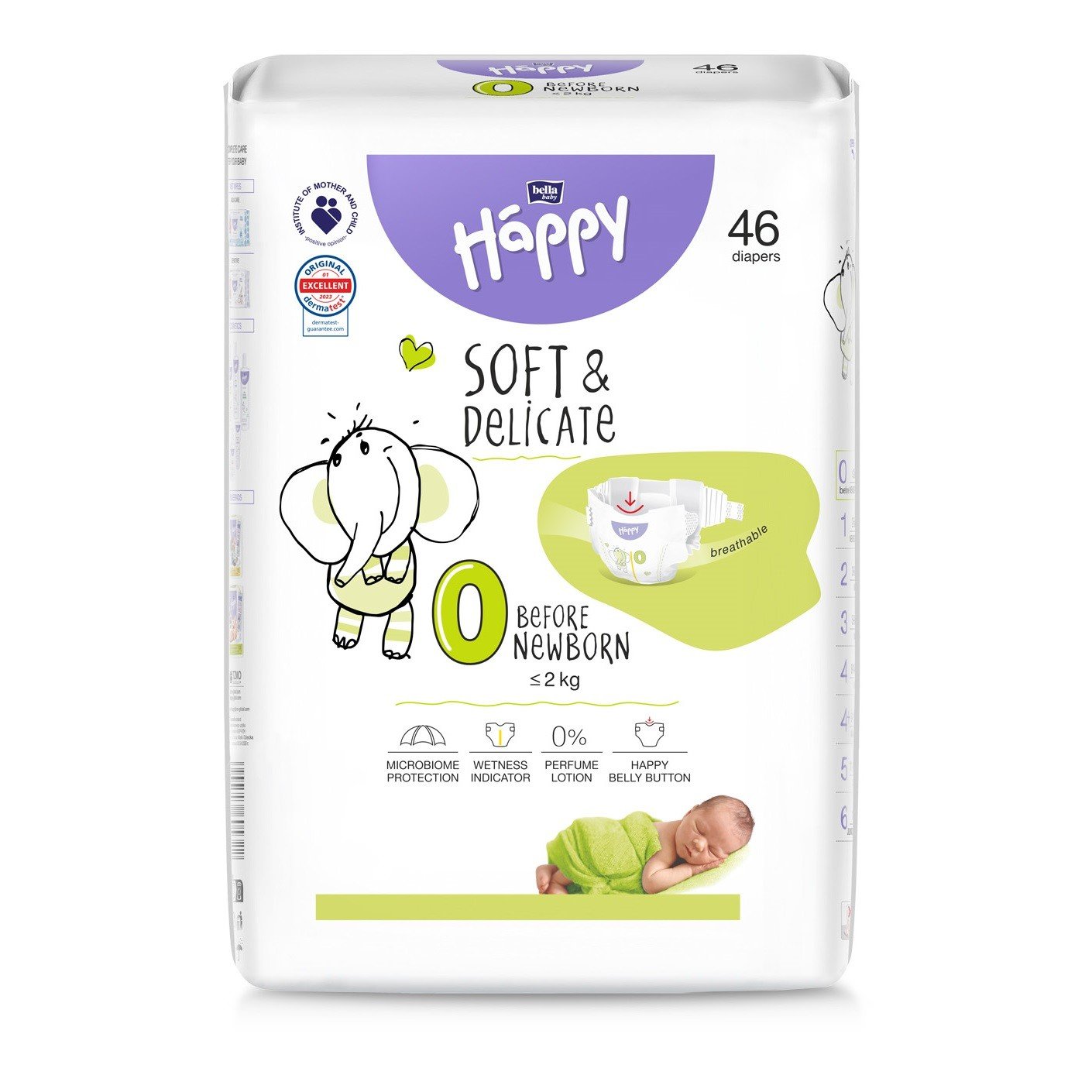 żółty pampers mokry